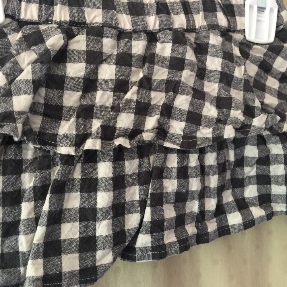 AUTH TEA RUFFLED BLOOMER GREY WHITE PLAID SKORT - Picture 3 of 5